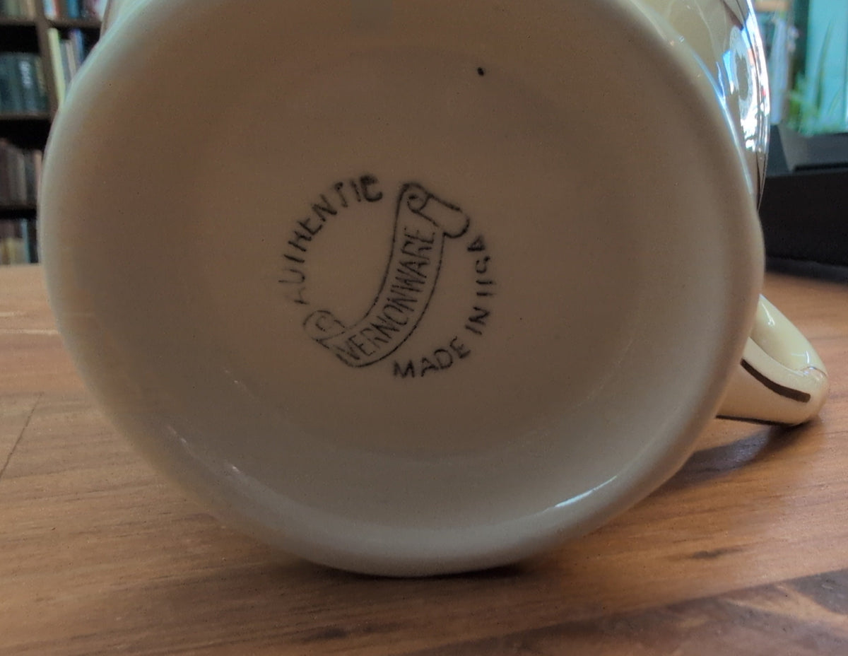 Vernon Kilns 'Arcadia' cream and sugar set. Made in USA