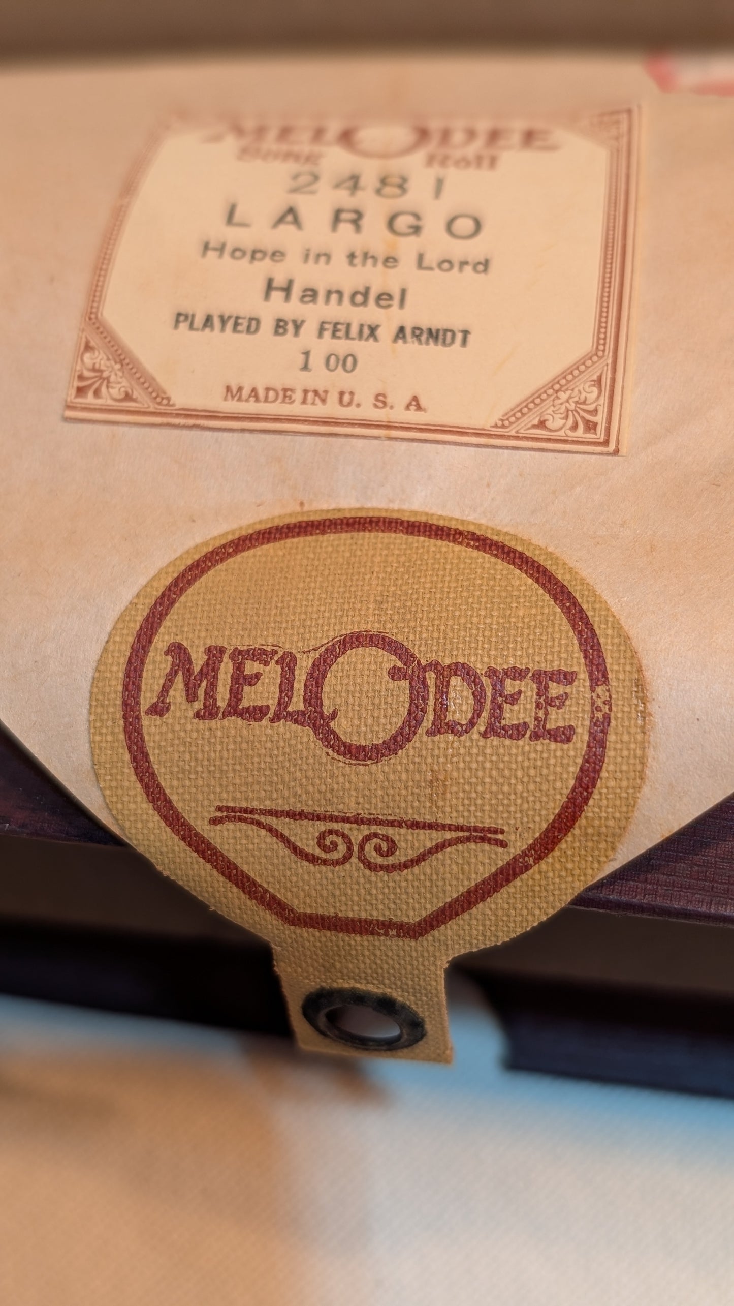 Melodee Song Roll 2481 for Player Piano