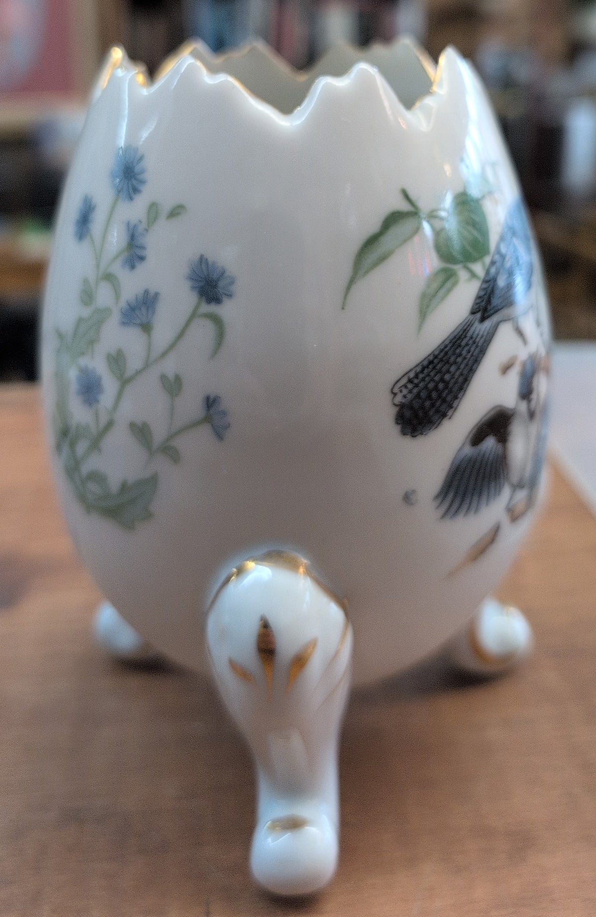 Ceramic Bluejay bird egg