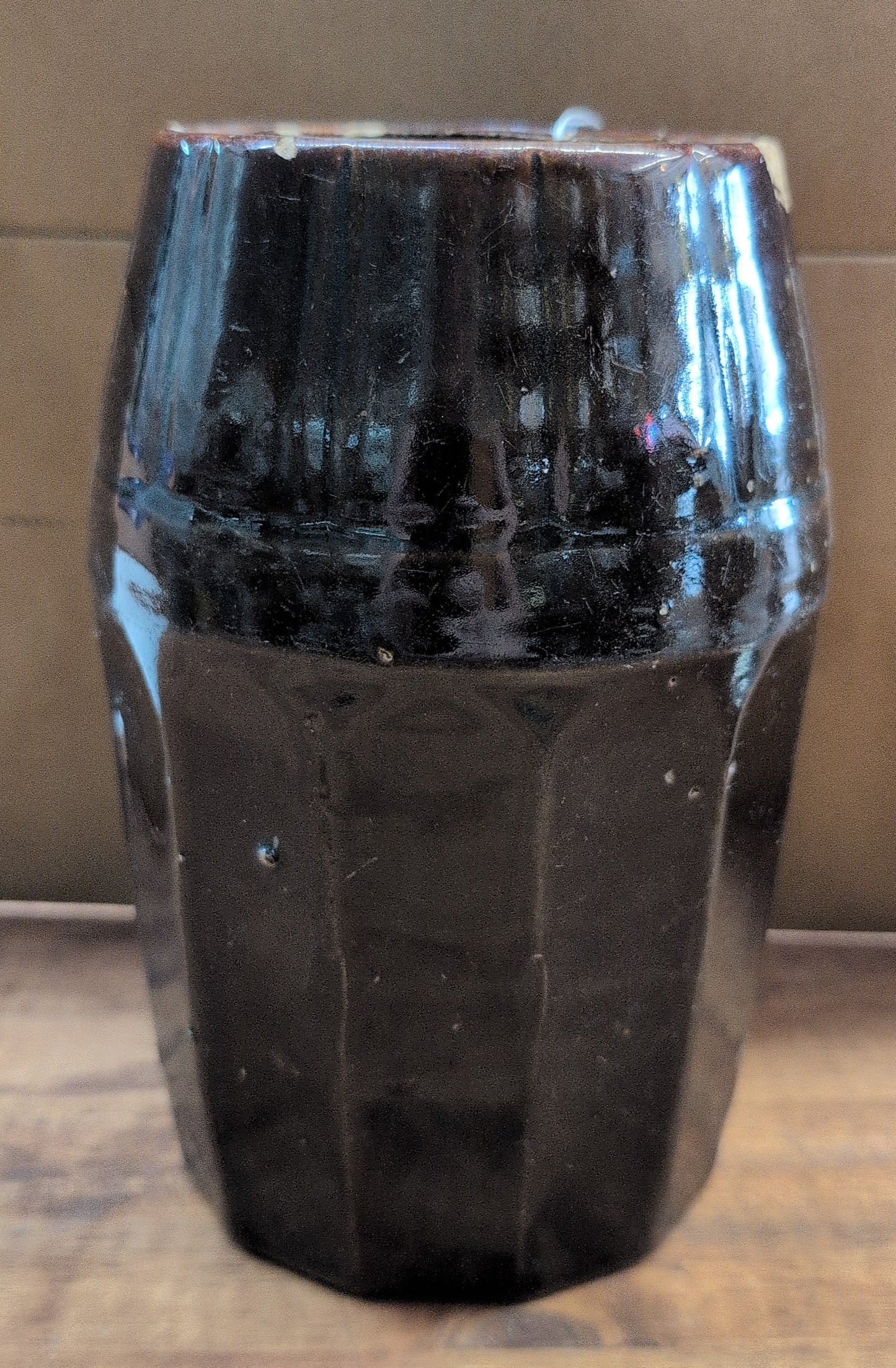 Brown Glazed Stoneware Canning Crock, likely from Peoria Pottery