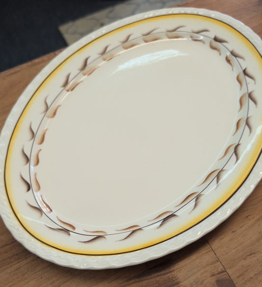 Vernon Kilns 'Arcadia' 13.5 inch Oval Serving Platter. Made in USA