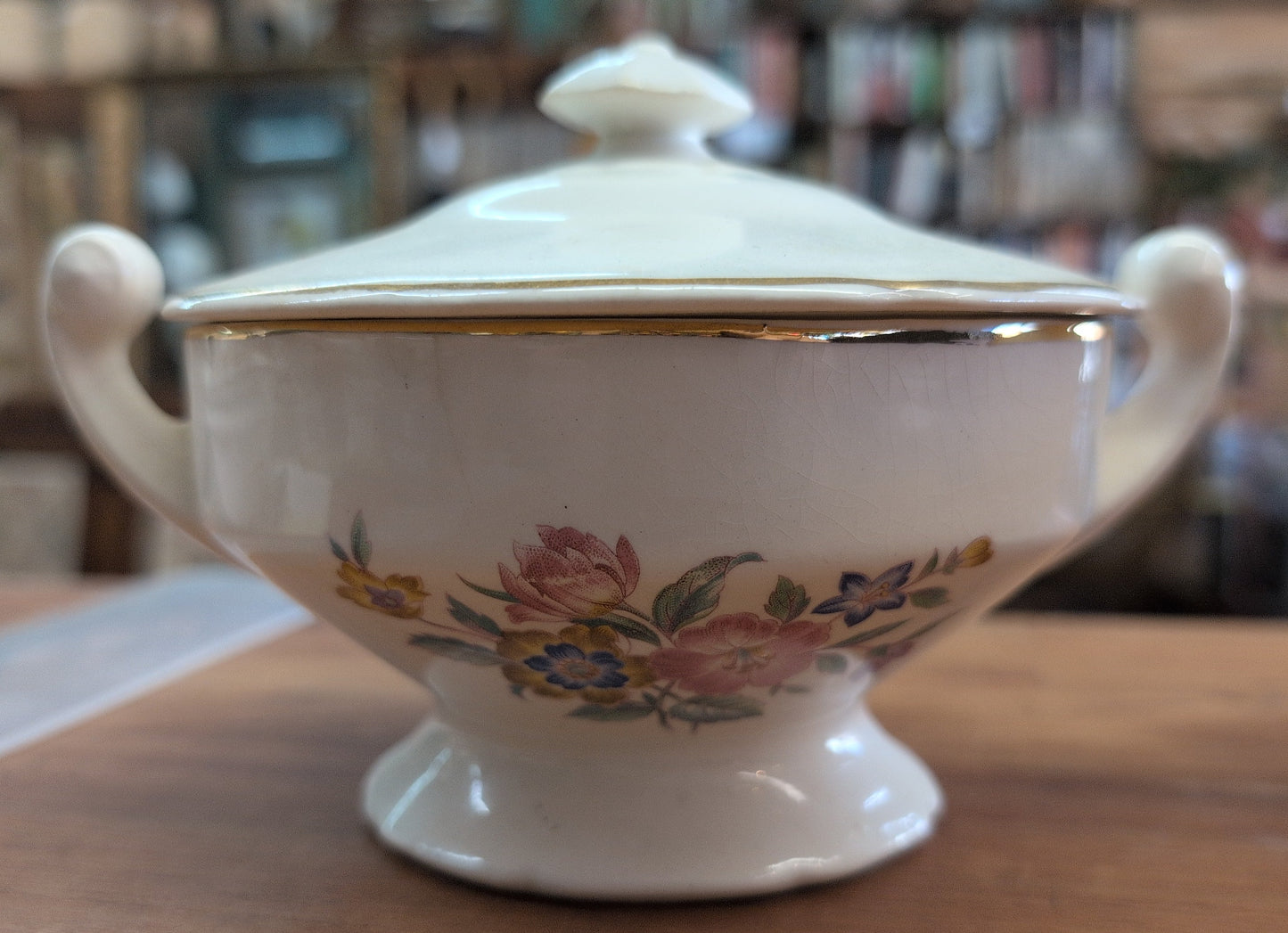 Creamer and Sugar Bowl Set with Floral Pattern made in USA