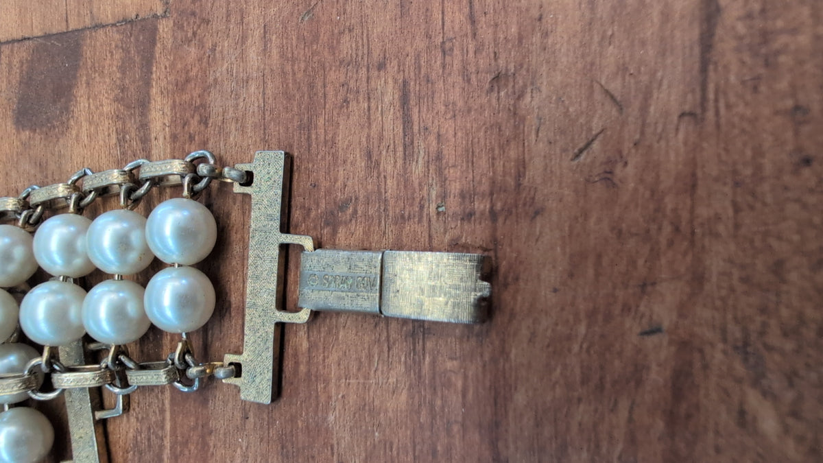 Sarah Coventry Faux Pearl bracelet circa 1964